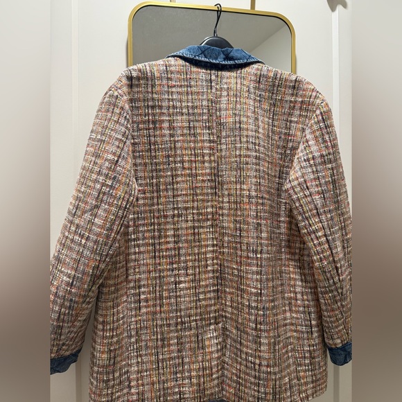 Sandro Christine Quilted Trim Tweed Jacket - Picture 6 of 7